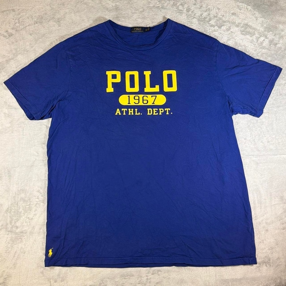 Classic Polo Ralph Lauren Graphic Tee | Royal Blue | 2XLT